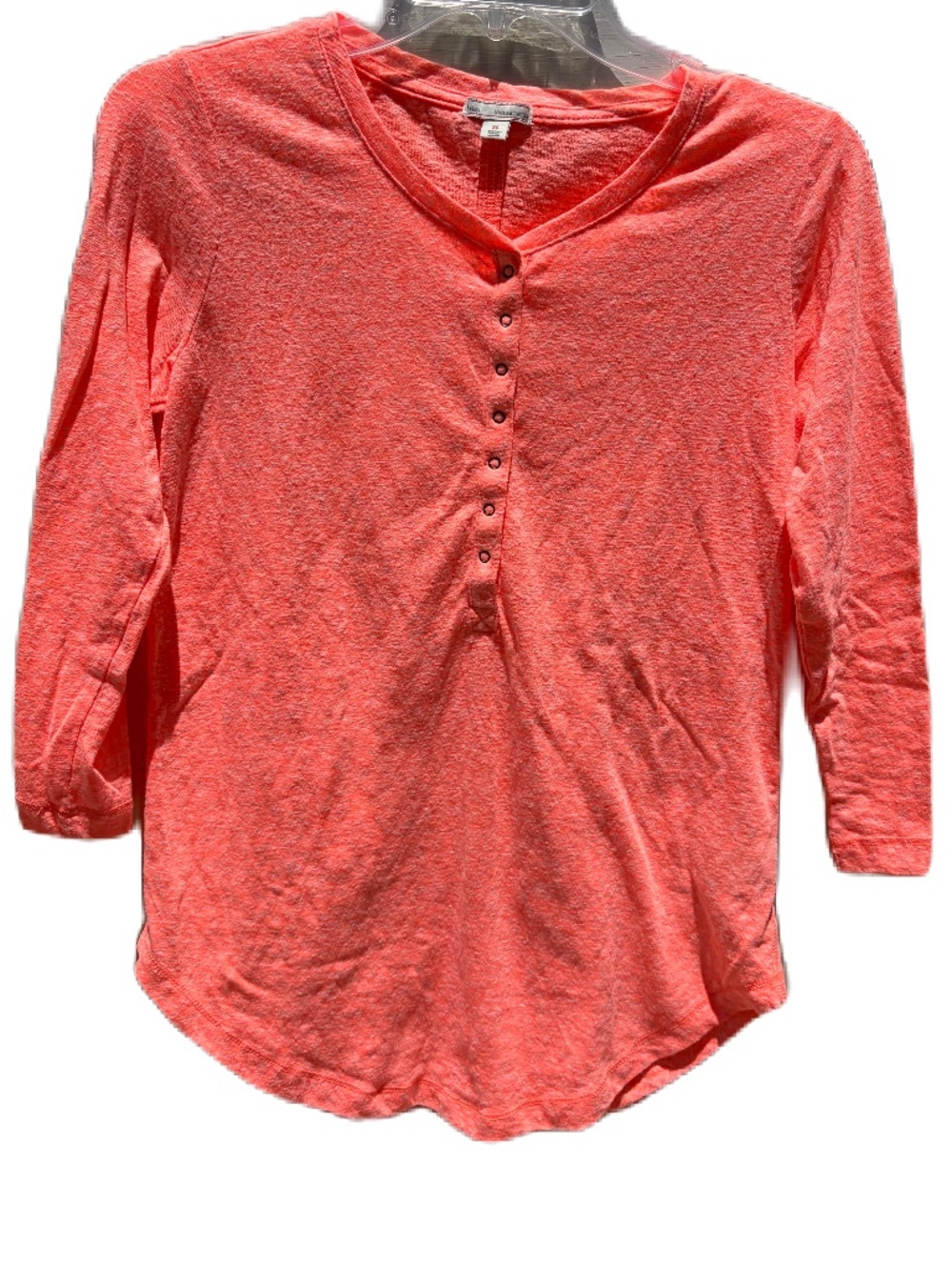 Gap henley shirt three-quarter sleeve orange XS